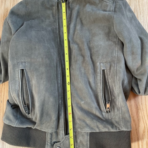 men’s SELECTED HOMME suede moss green bomber size medium - Picture 2 of 12